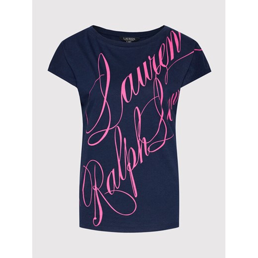 Lauren Ralph Lauren T-Shirt 200831705002 Granatowy Regular Fit XS okazyjna cena MODIVO