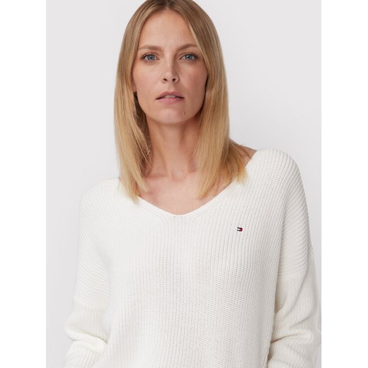 Tommy Hilfiger Sweter Hayana WW0WW34960 Biały Relaxed Fit Tommy Hilfiger 3XL wyprzedaż MODIVO