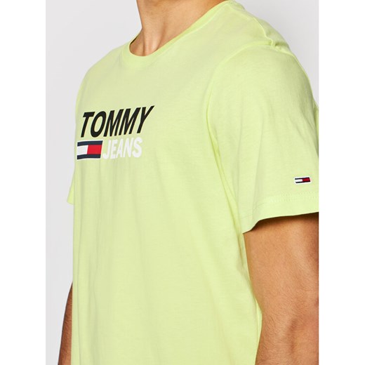 Tommy Jeans T-Shirt Tjm Corp Logo Tee DM0DM10214 Zielony Regular Fit Tommy Jeans M wyprzedaż MODIVO