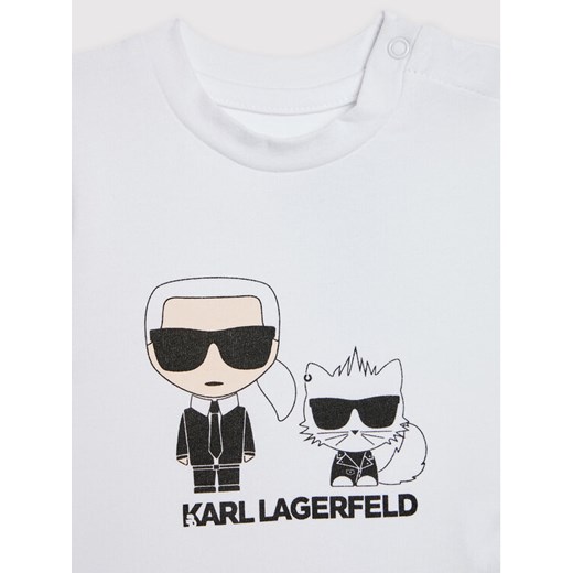 KARL LAGERFELD Komplet t-shirt i szorty sportowe Z98098 Biały Regular Fit Karl Lagerfeld 9M MODIVO okazyjna cena