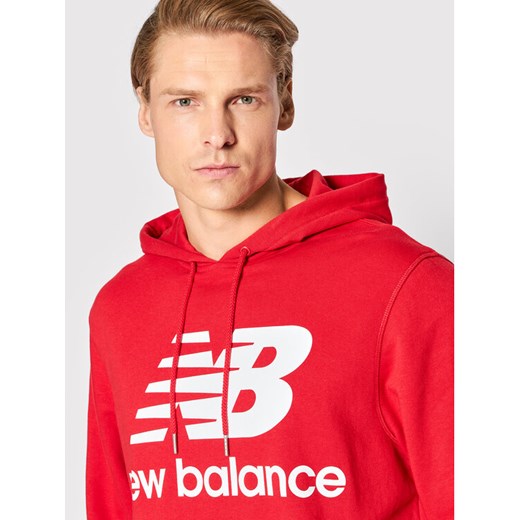 New Balance Bluza Essentials Stacked Logo MT03558 Czerwony Relaxed Fit New Balance M MODIVO wyprzedaż