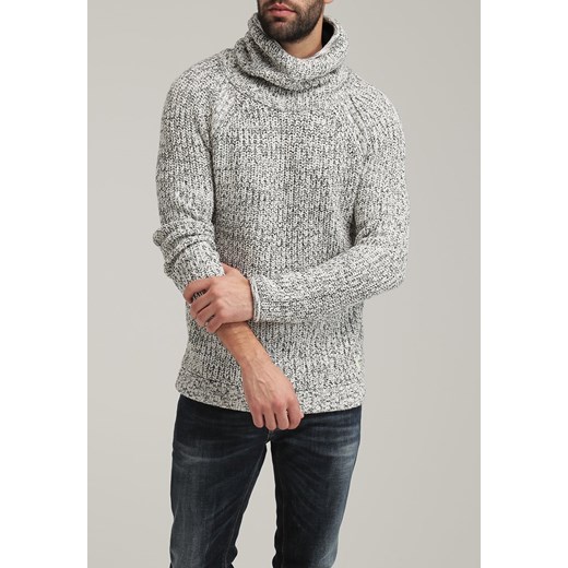 Jack & Jones Sweter cloud dancer zalando bialy kołnierzyk