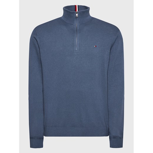 Tommy Hilfiger Sweter Pima MW0MW28049 Granatowy Regular Fit Tommy Hilfiger L promocyjna cena MODIVO