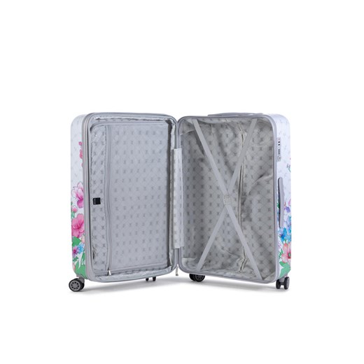 ELLE Duża Materiałowa Walizka Flower Print EL38HA.71.01 Szary Elle l okazja MODIVO