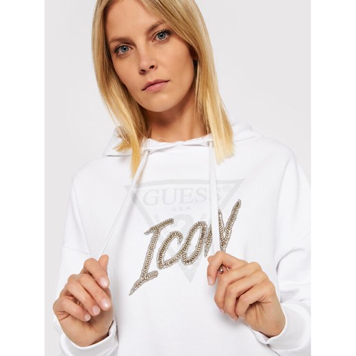Guess Bluza Icon W2RQ07 K68I0 Biały Relaxed Fit Guess S okazja MODIVO