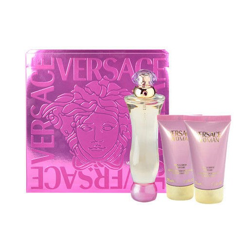 Versace Woman W Zestaw perfum Edp 50ml + 75ml Balsam + 75ml Żel pod prysznic e-glamour fioletowy balsamy