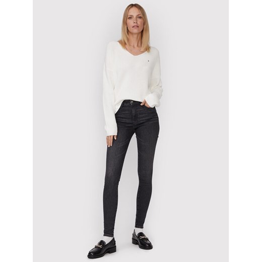Tommy Hilfiger Sweter Hayana WW0WW34960 Biały Relaxed Fit Tommy Hilfiger 3XL okazyjna cena MODIVO