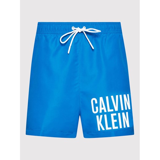 Calvin Klein Swimwear Szorty kąpielowe Medium KM0KM00701 Niebieski Regular Fit L wyprzedaż MODIVO