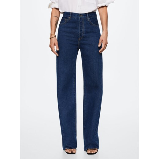 Mango Jeansy Nora 37050430 Granatowy Wide Leg Mango 38 okazyjna cena MODIVO
