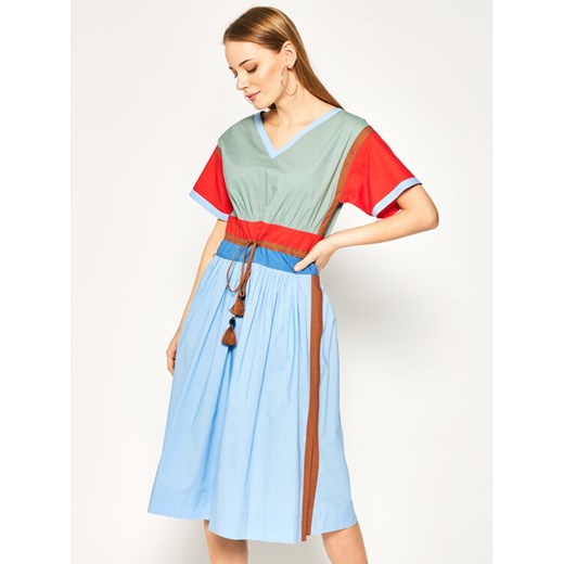 Tory Burch Sukienka codzienna Color-Block Poplin 63610 Kolorowy Regular Fit Tory Burch 6 wyprzedaż MODIVO