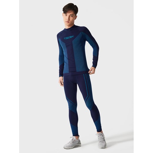 Togoshi Legginsy THERMO TG22-LEGM500 Granatowy Slim Fit Togoshi S_M okazyjna cena MODIVO