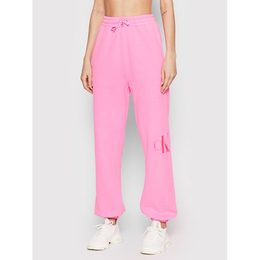 Calvin Klein Jeans Spodnie dresowe J20J218974 Różowy Relaxed Fit XL okazja MODIVO