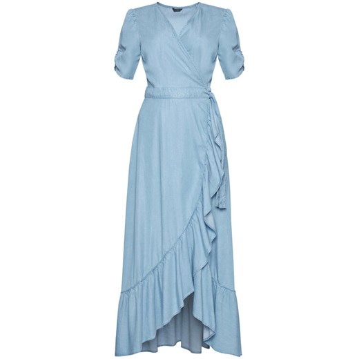 Guess Sukienka codzienna W1GK71 D4D22 Niebieski Regular Fit Guess XS MODIVO promocyjna cena
