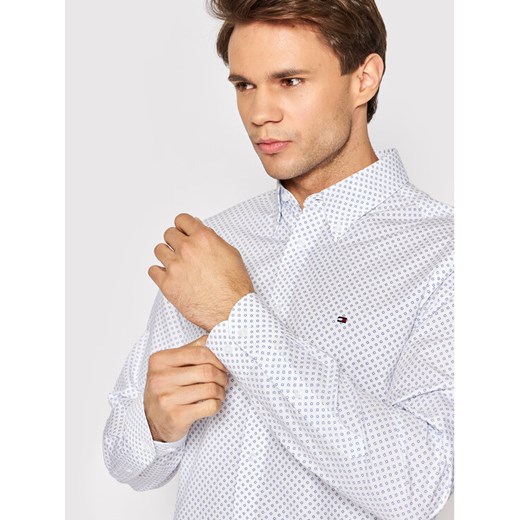 Tommy Hilfiger Tailored Koszula Circle Print MW0MW23269 Biały Regular Fit Tommy Hilfiger 39 MODIVO okazja