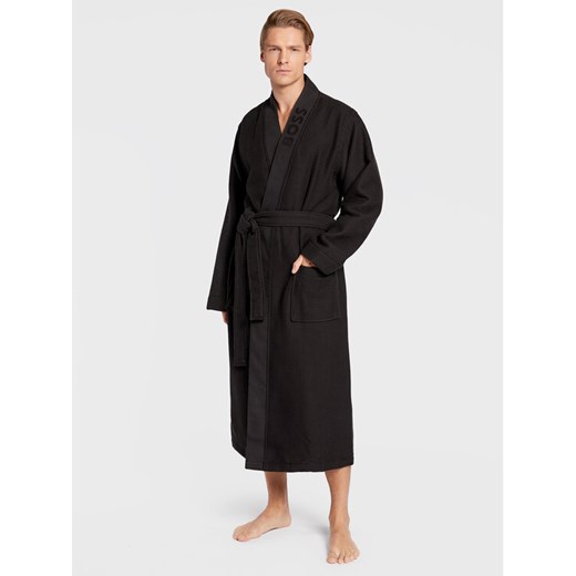 Boss Szlafrok Waffle Kimono 50469787 Czarny M MODIVO wyprzedaż