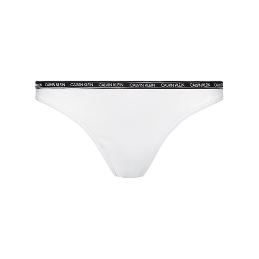 Calvin Klein Swimwear Dół od bikini Logo Tape KW0KW01275 Biały XS okazyjna cena MODIVO
