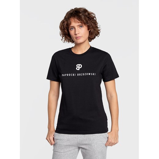 Paprocki & Brzozowski T-Shirt TSHRCOM2160 Czarny Regular Fit Paprocki & Brzozowski M okazyjna cena MODIVO