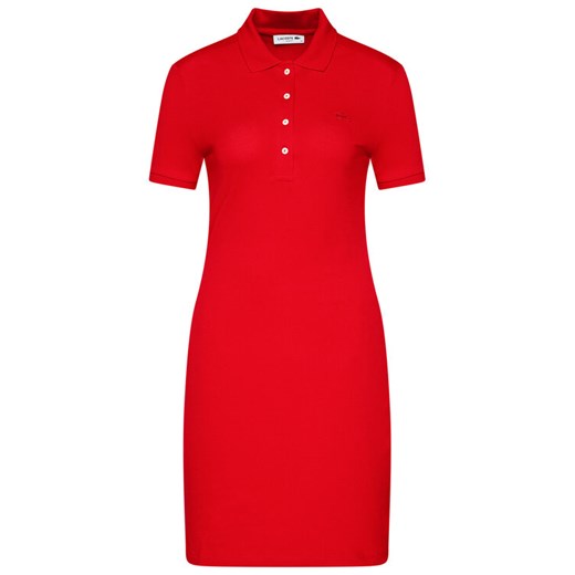 Lacoste Sukienka codzienna EF5473 Czerwony Slim Fit Lacoste 34 okazja MODIVO