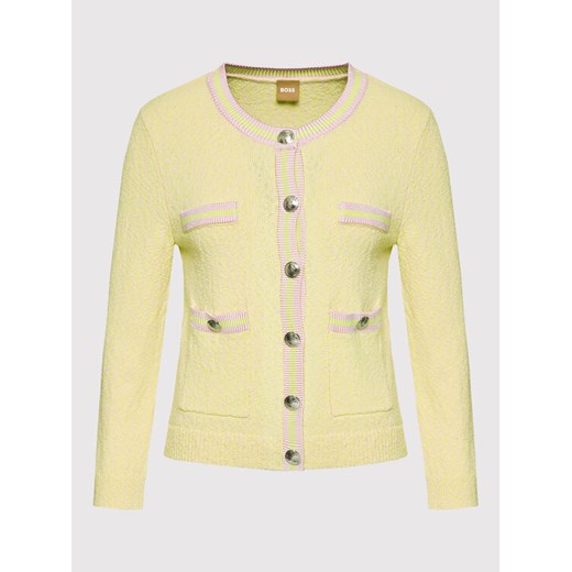 Boss Kardigan C_Flarvie 50473251 Żółty Regular Fit S okazja MODIVO