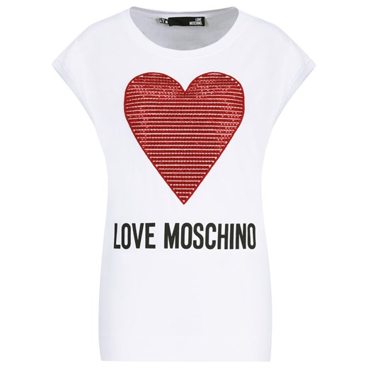 LOVE MOSCHINO T-Shirt W4G7901M3517 Biały Regular Fit Love Moschino 42 wyprzedaż MODIVO