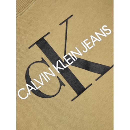 Calvin Klein Jeans Bluza Monogram Logo IU0IU00069 Zielony Regular Fit 12Y wyprzedaż MODIVO