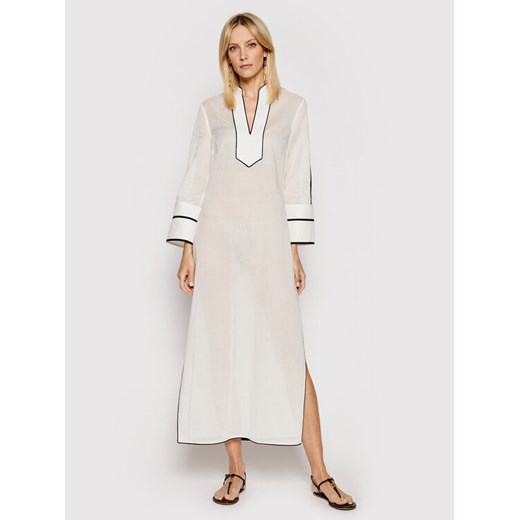 Tory Burch Sukienka plażowa Color-Blocked 84553 Biały Regular Fit Tory Burch XL MODIVO promocja