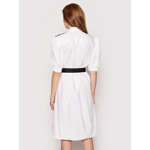 KARL LAGERFELD Sukienka koszulowa 221W1301 Biały Regular Fit Karl Lagerfeld 42 promocyjna cena MODIVO