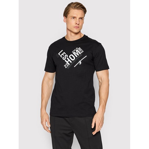 Les Hommes T-Shirt LMT216611P Czarny Regular Fit Les Hommes XXL wyprzedaż MODIVO