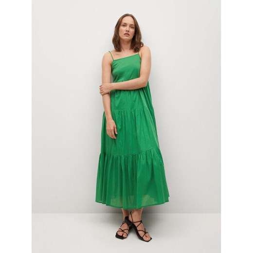 Mango Sukienka letnia Cotton 17070185 Zielony Relaxed Fit Mango XL wyprzedaż MODIVO
