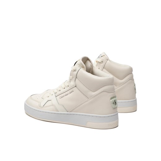 Calvin Klein Jeans Sneakersy Basket Cups Laceup High YM0YM00498 Beżowy 42 okazja MODIVO