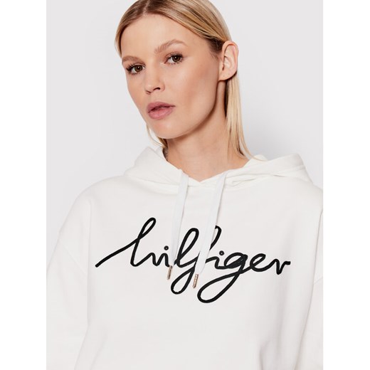 Tommy Hilfiger Bluza Script WW0WW34479 Biały Relaxed Fit Tommy Hilfiger 3XL wyprzedaż MODIVO