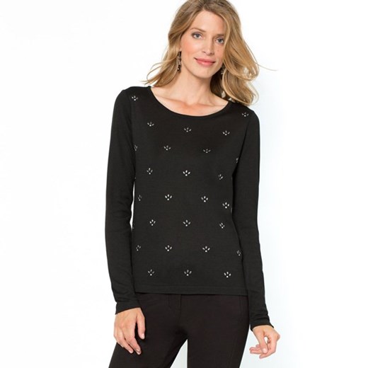 Sweter ze zdobieniem la-redoute-pl czarny ornamenty