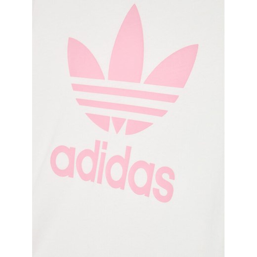 adidas Komplet t-shirt i szorty sportowe Trefoil HC9507 Biały Regular Fit 5_6A wyprzedaż MODIVO