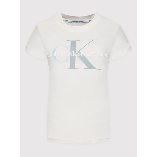 Calvin Klein Jeans T-Shirt J20J217711 Beżowy Regular Fit XS wyprzedaż MODIVO