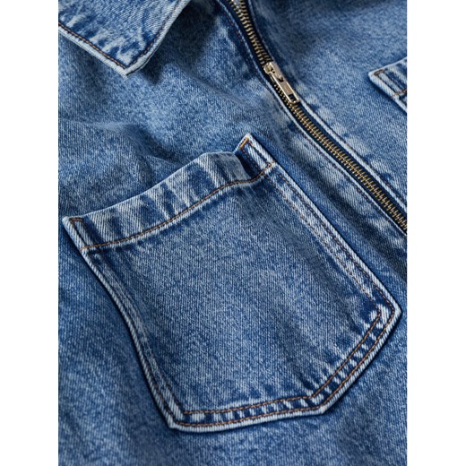 Mango Kurtka jeansowa Zaida 37092880 Niebieski Relaxed Fit Mango XS wyprzedaż MODIVO