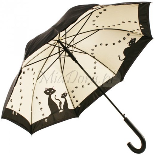 Czarne koty parasol z podwójną czaszą parasole-miadora-pl bezowy damskie