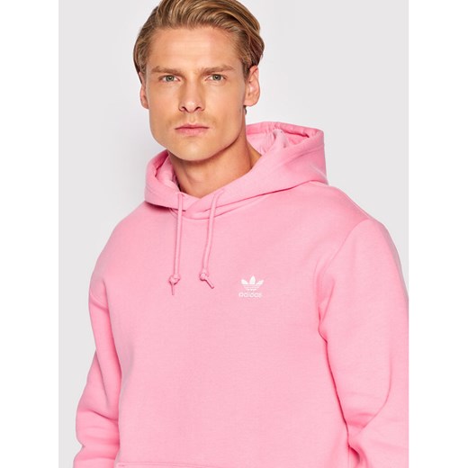 adidas Bluza adicolor Essentials Trefoil HK0097 Różowy Regular Fit L wyprzedaż MODIVO