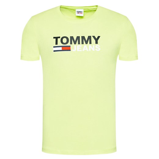 Tommy Jeans T-Shirt Tjm Corp Logo Tee DM0DM10214 Zielony Regular Fit Tommy Jeans XL wyprzedaż MODIVO