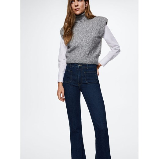 Mango Jeansy Valen 37057719 Granatowy Flare Fit Mango 44 promocja MODIVO