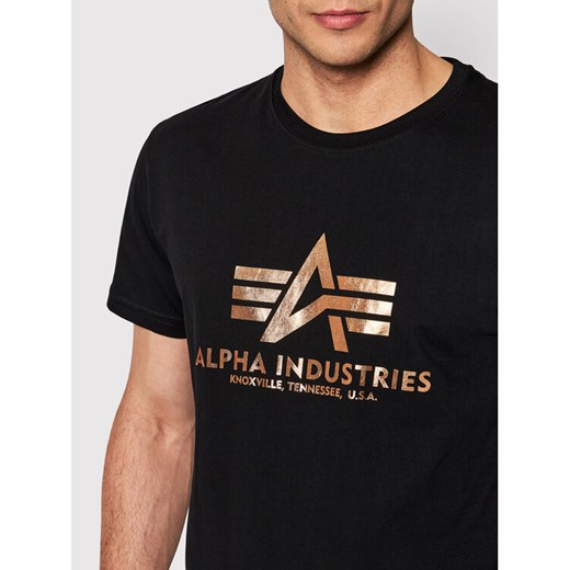 Alpha Industries T-Shirt Basic Foll Print 100501FP Czarny Regular Fit Alpha Industries S MODIVO okazyjna cena