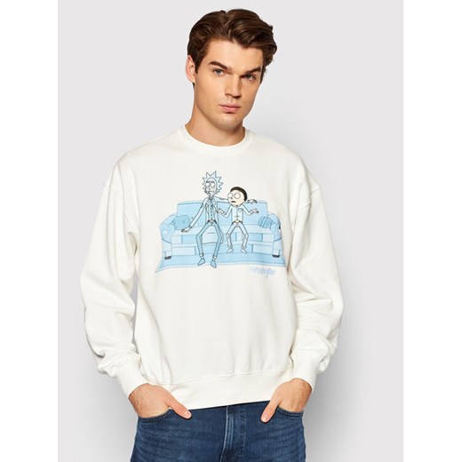Wrangler Bluza RICK AND MORTY W6R1HN737 Biały Regular Fit Wrangler L wyprzedaż MODIVO