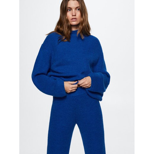 Mango Spodnie dzianinowe Grande 37077755 Niebieski Regular Fit Mango M promocja MODIVO