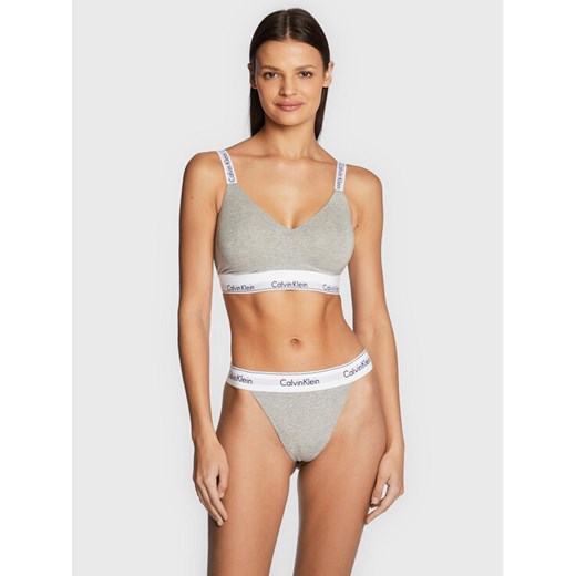 Calvin Klein Underwear Stringi 000QF7013E Szary Calvin Klein Underwear M MODIVO
