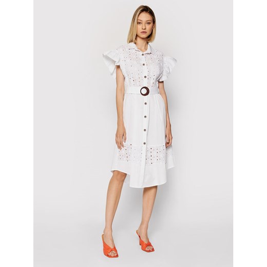 Rinascimento Sukienka koszulowa CFC0017915002 Biały Regular Fit Rinascimento XS promocyjna cena MODIVO