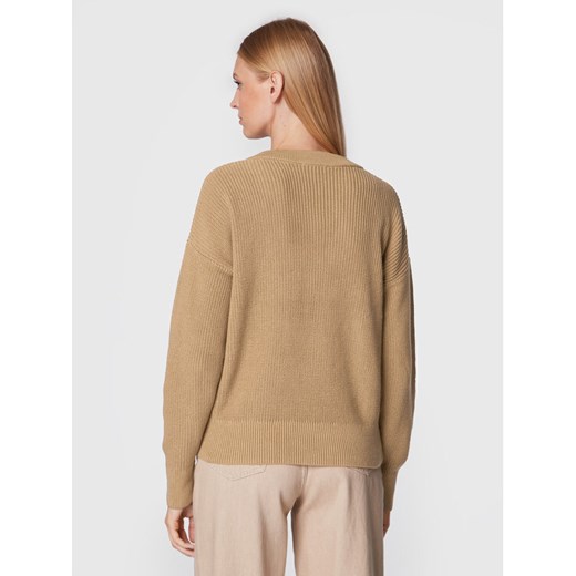 Tommy Hilfiger Sweter V-nk WW0WW35776 Brązowy Loose Fit Tommy Hilfiger XS okazja MODIVO