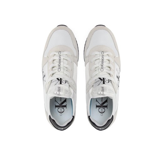 Calvin Klein Jeans Sneakersy Runner Sock Laceup Ny-Lth YW0YW00832 Biały 39 okazja MODIVO