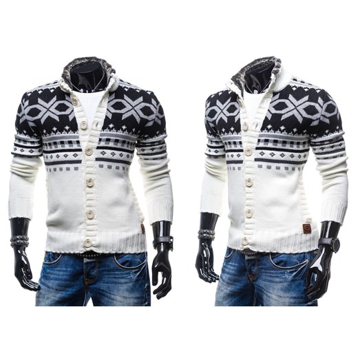 Sweter męski COMEOR 585 biały - BIAŁY denley-pl bialy zima