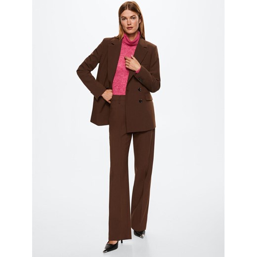 Mango Spodnie materiałowe Greta 37084377 Brązowy Regular Fit Mango 40 wyprzedaż MODIVO