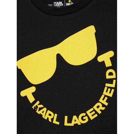 KARL LAGERFELD T-Shirt SMILEY WORLD Z25344 S Czarny Regular Fit Karl Lagerfeld 6Y MODIVO wyprzedaż