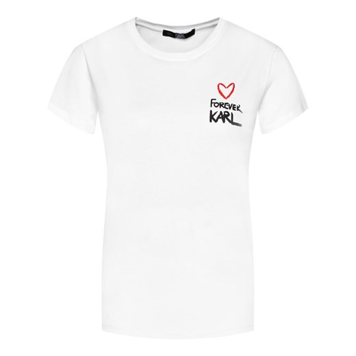 KARL LAGERFELD T-Shirt Forever 205W1702 Biały Long Fit Karl Lagerfeld XL promocyjna cena MODIVO